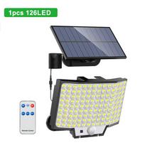 234/328/348 LED lauko saulės gatvės lempa Ypatingai ryškus 3 režimų prožektorius IP65 kiemo sodo vandeniui atsparus saulės sieninis šviestuvas su nuotolinio valdymo pultu 126LED-1pc