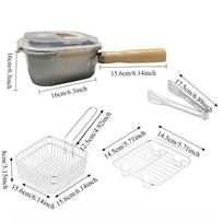 Professional  Stainles Steel Deep Fryer Kit with Basket&Filter-Large Capacity Home Fryer for Chicken,Fries,Safe&Easy to Clean