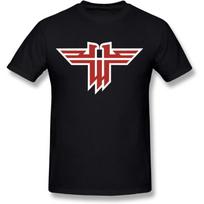 FENGTING Vyriški marškinėliai su Wolfenstein logotipu, juodi S juoda