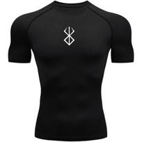 Fosike Berserk Manga Basketball Tight Fitting T-Shirts Men, Quick Drying Fitness Short Sleeved Tops, Running Training Clothes S juoda