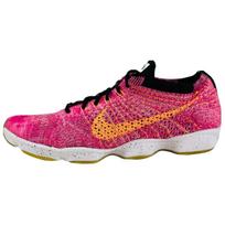 Nike Flyknit Zoom Agility Rožinės spalvos moteriški sportbačiai Ryškiai citrusinių, juodų, sportinių, fuksijos spalvų 698616-602 38