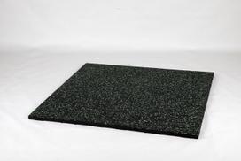 Fitneso ir sporto salės guminės plytelės juodos/žalios 1000 x 1000 x 20 mm
