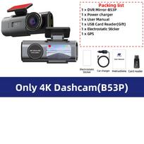 E-ACE 4K Dashcam mini kameros įrašymo įrenginys GPS Wifi 24h parkavimo dvigubas objektyvas su 1080P galinio vaizdo kamera naktinio matymo juoda dėže automobiliui No TF Card
