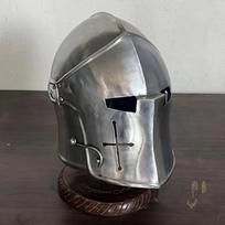 Medieval Barbute Knight Helmet fully wearable helmet for Role Play with Free Display Stand for him gift item gray
