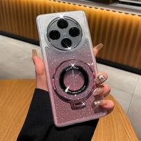 Xiaomi Redmi 14C dėklas Minkštas TPU Blizgantis Su Žiediniu Stovu Magnetinis Apsauginis Galinis Dangtelis Dėklas Xiaomi Redmi 14C 4G Korpusas For Redmi 14C 4G mėlyna