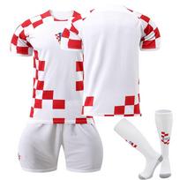 2223 Kroatijos namų marškinėliai Vaikų futbolo treniruočių kostiumų rinkinys 2XL white