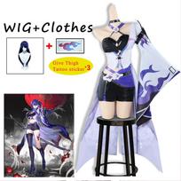 Acheron Cosplay Game Honkai Star Rail Red Acheron Cos Costume Dress Wig Shoes Full 2thSet Women Role Play Carnival Party Clothes S-(Costume+Wig)