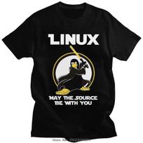 Linux May The Source Be With You T Shirt Unisex Cotton Penguin Programmer Developer Programming T-shirt Coding Nerd Coder Tee Tops L