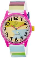 SmileSolar Smile Collaboration Model with Textile Designer Masaru Snake Border Solar Urethane Yellow x Green x Q&Q (Q&Q Solar) Suzuki Watch, Analog, įvairiaspalvis