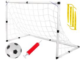 Didelis vaikų futbolo vartų rinkinys su kamuoliu ir pompa