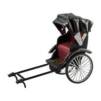 Vintage Jinrikisha Rickshaw Metal Model Collectible Tricycle Replicas For Bookshelves Display Unique Gift For Adults