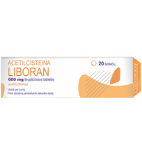 Atsikosėjimui lengvinti Acetilcisteina Liboran 600mg, 20 šnypščiančių tablečių