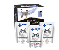 PURINA PVD FortiFlora Cat 30 paketėlių + 3x ENZO VET Hipoalerginiai produktai katėms su ėriena želė 100g