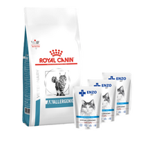 ROYAL CANIN Anallergenic Cat 4kg + ENZO VET Hipoalerginiai produktai katėms su ėriena želė 3x100g