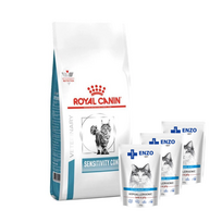 ROYAL CANIN Sensitivity Control SC 27 400g + ENZO VET Hipoalerginiai produktai katėms su ėriena želė 3x100g
