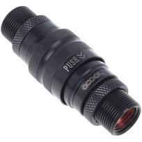 Eiszapfen Schnellverschlusskupplungsset mit Doppel Schottverschraubung G1/4 IG - Deep Black, Verbindung schwarz (matt), für weiche Schläuche (PVC, Silikon, Neoprene)