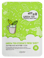 ESFOLIO Pure Skin Green Tea Essence, gaivinanti ir raminanti  lakštinė veido kaukė, 1 vnt.