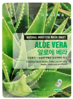 ORJENA Natural Moisture Aloe, intensyviai drėkinanti ir raminanti lakštinė veido kaukė, 1 vnt.