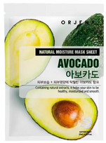 ORJENA Natural Moisture Avocado, intensyviai maitinanti ir drėkinanti lakštinė veido kaukė, 1 vnt.