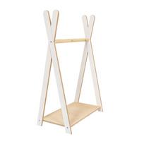 Baltos spalvos/natūralios spalvos vaikiška drabužių kabykla iš pušies 60x97 cm Montessori – Meowbaby