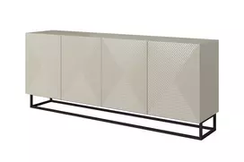 Chest Of Doors 200 Cm Asha With Metal, Black Legs - Cashmere