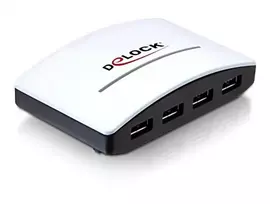 DeLOCK USB 3.0 External HUB 4 Port 5000Mbit/ai Juoda, Balta