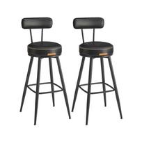 Juodos Baro kėdės 76 cm | 360° sukamos | 2 vnt. kompl. | Juoda