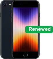 Apple | RENEW Grade A | iPhone SE (3rd Gen, 2022) | 4.7" Retina HD | A15 Bionic | 4GB | 64GB | iOS | Midnight | Warranty 12 months | Apple