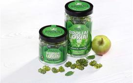 Obuolių skonio guminukai „Broliai lokiai“ stiklainyje, 500 g