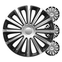 Ratų gaubtai (kalpokai) 4 vnt. Trend black & silver R14