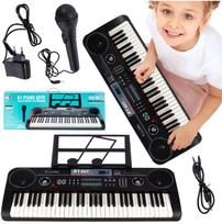 Didelis vaikiškas pianinas su mikrofonu, 61 klavišas
