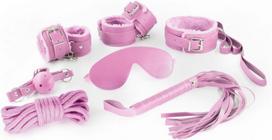Crushious Dungeons and Maidens 8-Piece Bondage Accessory Set Pink - Adjustable Kit
