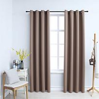 Naktinės užuolaidos su žiedais 2vnt taupe spalvos 140x225cm
