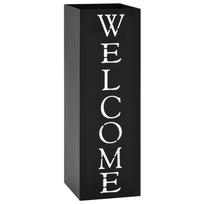 Stovas skėčiams su užrašu Welcome plieninis juodas