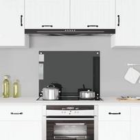 Virtuvės sienelė juodos spalvos 80x60cm grūdintas stiklas