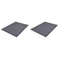 Durų kilimėliai 2 vnt pilkos spalvos 90x60cm PVC