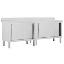 Darbastaliai su durimis 2vnt 240x50x(95-97)cm plienas