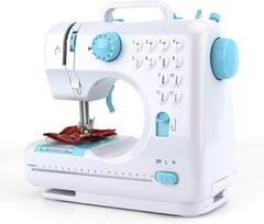 Mini siuvimo mašina, 12 adatų, mėlyna, 220 V