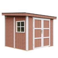 PREMIUM kokybės sodo namelis Timbela - M938B, 5.9 m² - A231x248x294 cm - Be grindų ir šoninės sienos - su dažų rinkiniu REDWOOD RED