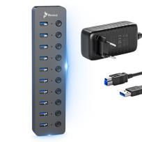 Reagle Hub Usb 3.1 Pro 10 Usb-A Prievadų Skirstytuvas Su Jungikliais Maitinimo Šaltinis 36W