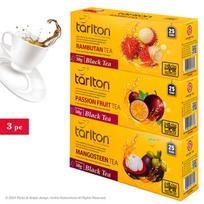 Ceilono juodosios arbatos rinkinys Rambutan, Passion fruit, Mangosteen, Tarltonas, 3x (2g x 25vnt.), maišeliuose.