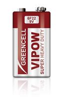 Baterija Greencel 6F22, 1 vnt.