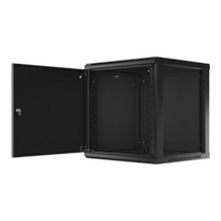 Lanberg 19" 12U 600x600 juoda rack spinta su metaliniais durimis