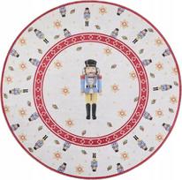 Villeroy & Boch Toy's Delight riboto leidimo apvalus kilimas 160x160 cm – kreminės ir raudonos spalvos