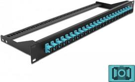 Delock - Patch Panel - Rack montierbar - SC MM X 24 - Schwarz, Aquamarin - 1U - 48.3 cm (19)