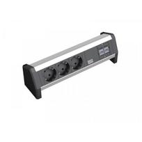 Bachmann Power strip 3x outlets, 2x RJ45 Black