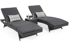 2-jų gultų ir staliuko komplektas Bora Bora, Grey/Grey Melange