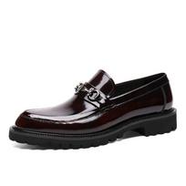 Vyriška suknelė „Penny Loafers“ Verslo Retro Formalūs PU odiniai „Loafer“ batai Apvalūs pirštai Lengvi, laisvalaikio stilingi vestuviniai batai vyrams 38 bordinė