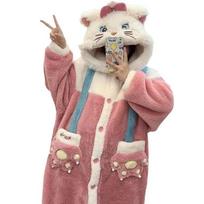 Adult Mary Cat Cosplay Costume Robe Onesie Anime Pajamas Halloween Cartoon Pajamas S
