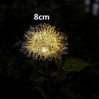 1 vnt Saulės aliuminio šilko rutulinis kiaulpienės šviestuvas lauko vandeniui atsparus vejos apšvietimas sodo dekoravimui sodo atmosferos šviesa 8cm smėlis